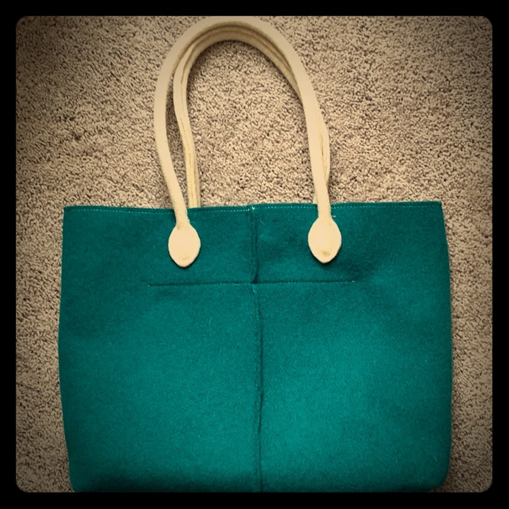 Lefrac wool felt shoulder bag